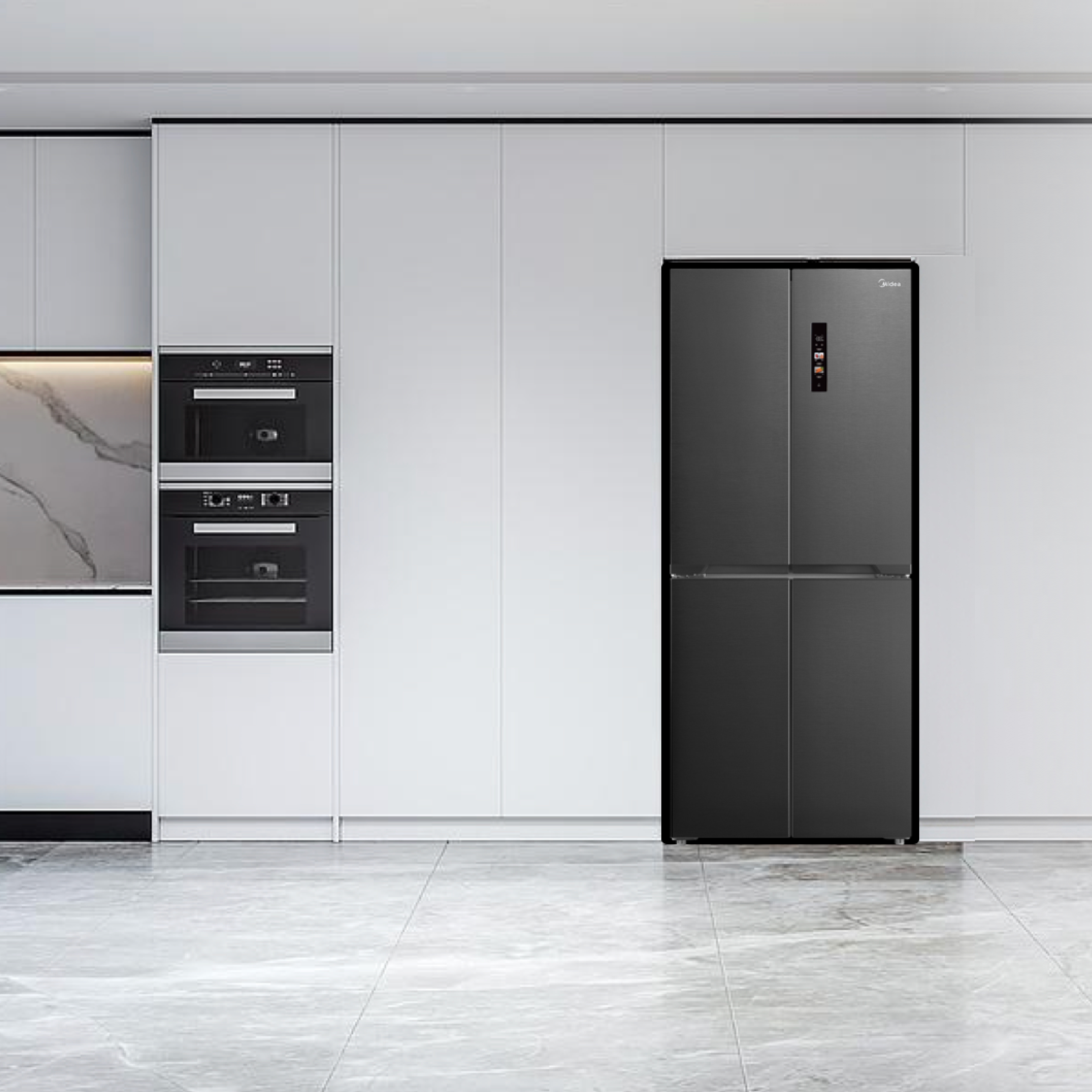 ตู้เย็น 4 ประตู MIDEA รุ่น MDRF550FGF30TH (BLACK) ความจุ 407 ลิตร ขนาด 14.4Q (สีดำ)